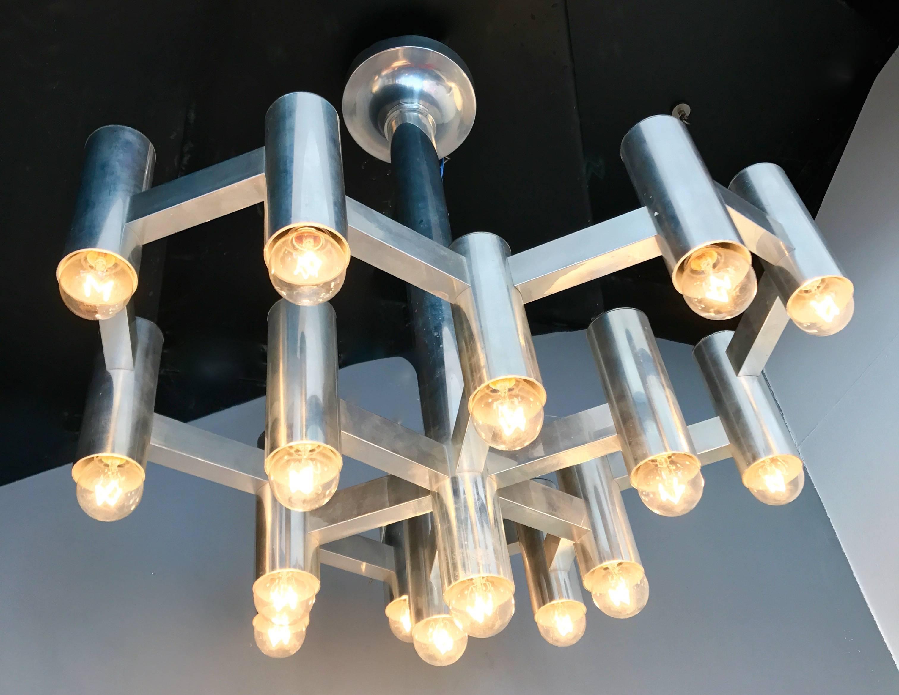 Space Age Chandelier by Sciolari, Italy, 1970s