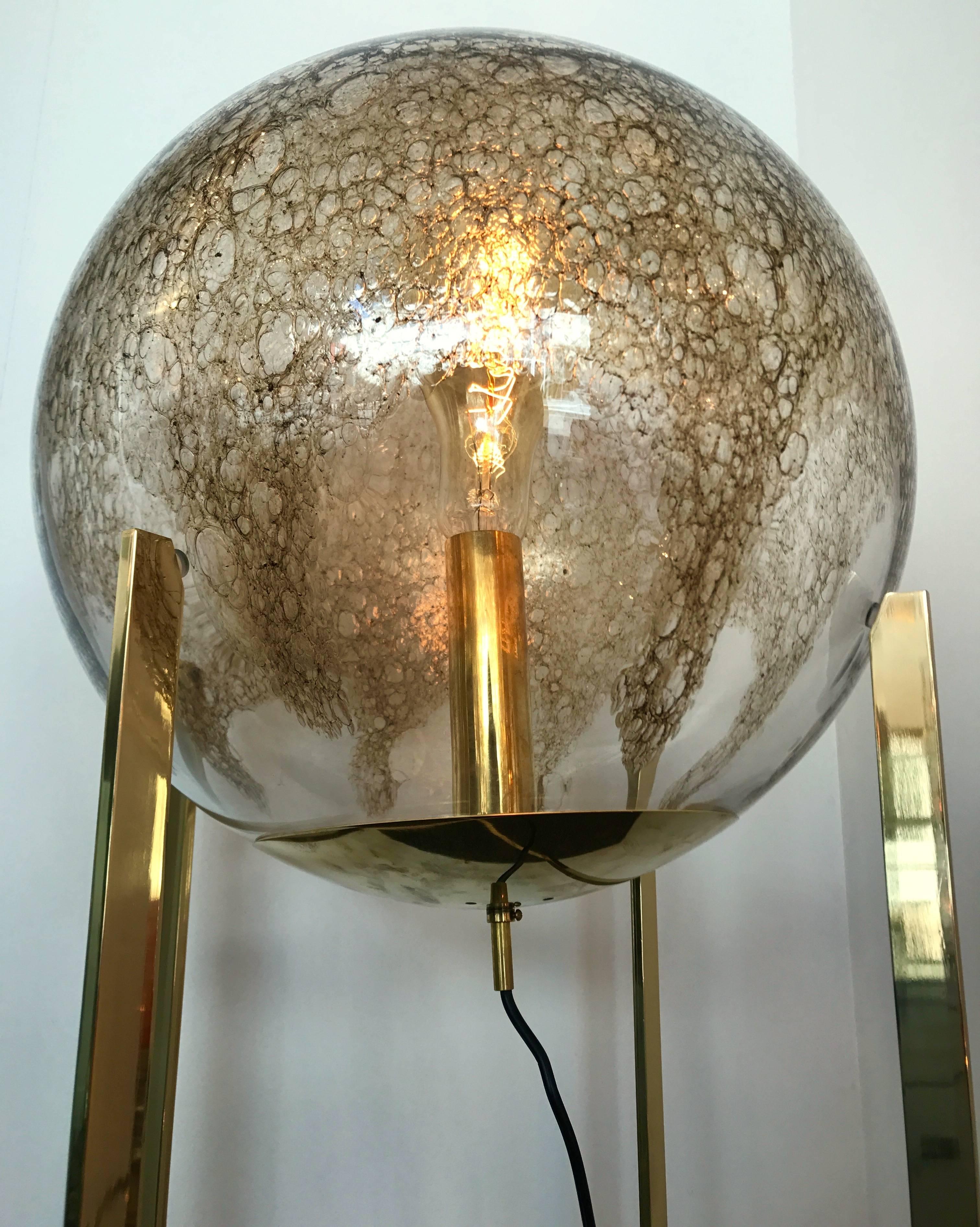 Late 20th Century Brass Floor Lamps by La Murrina Murano Glass, Italy, 1990s For Sale