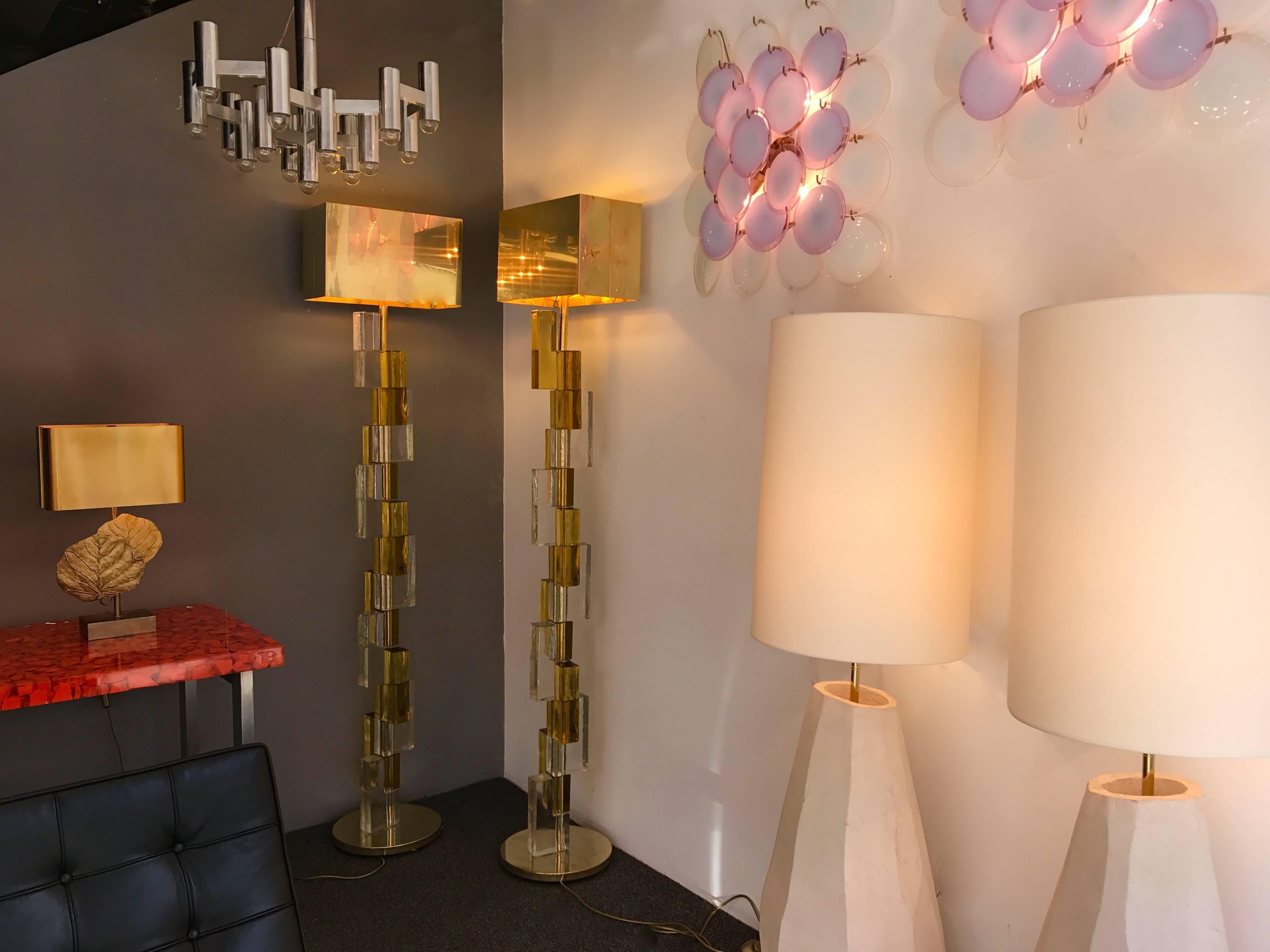 Contemporary Floor Lamps Cubic Murano Glass. Italy In New Condition In SAINT-OUEN, FR