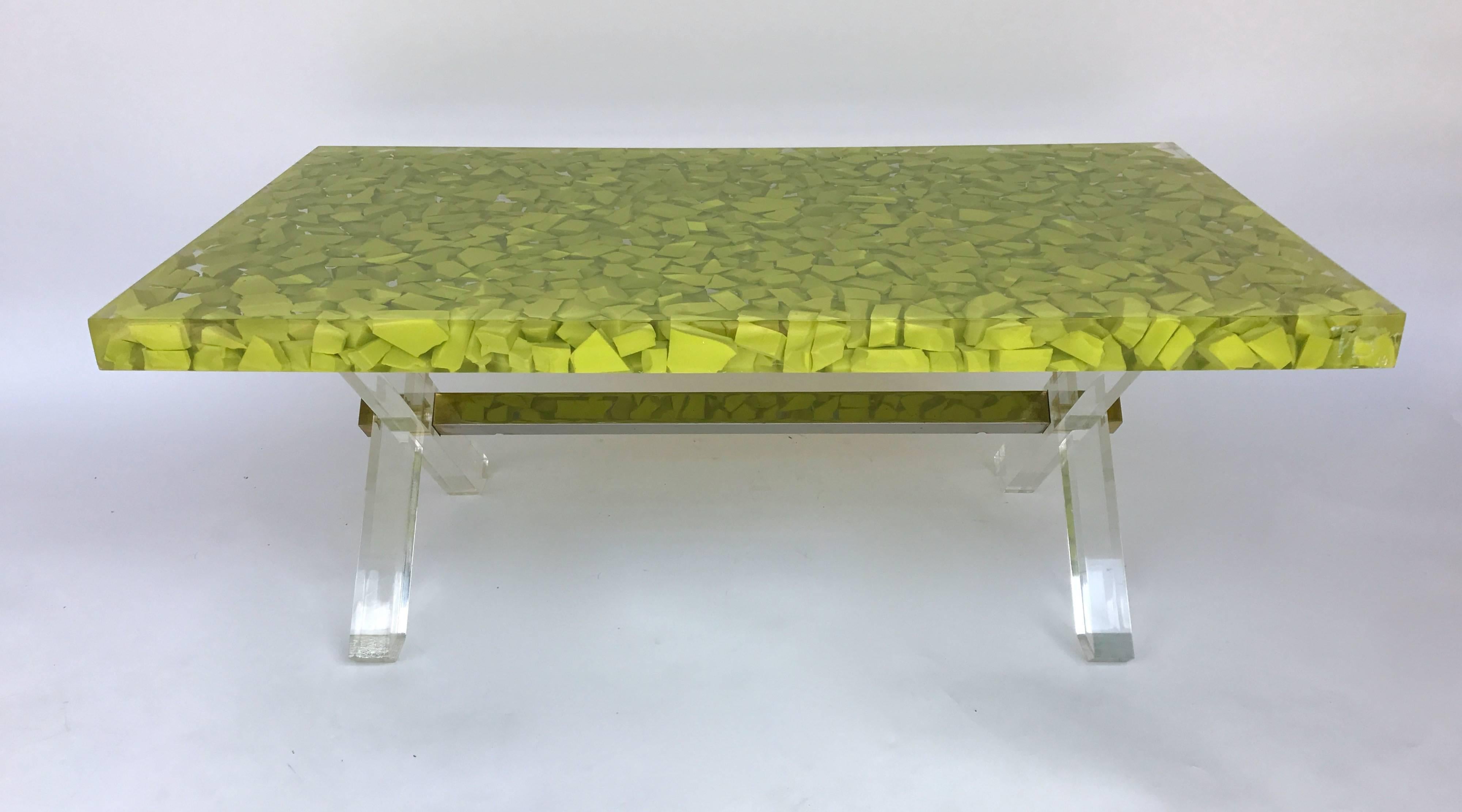 French Coffee Table Inclusion Resin by Thomas Brant, France, Contemporary ‘2014’