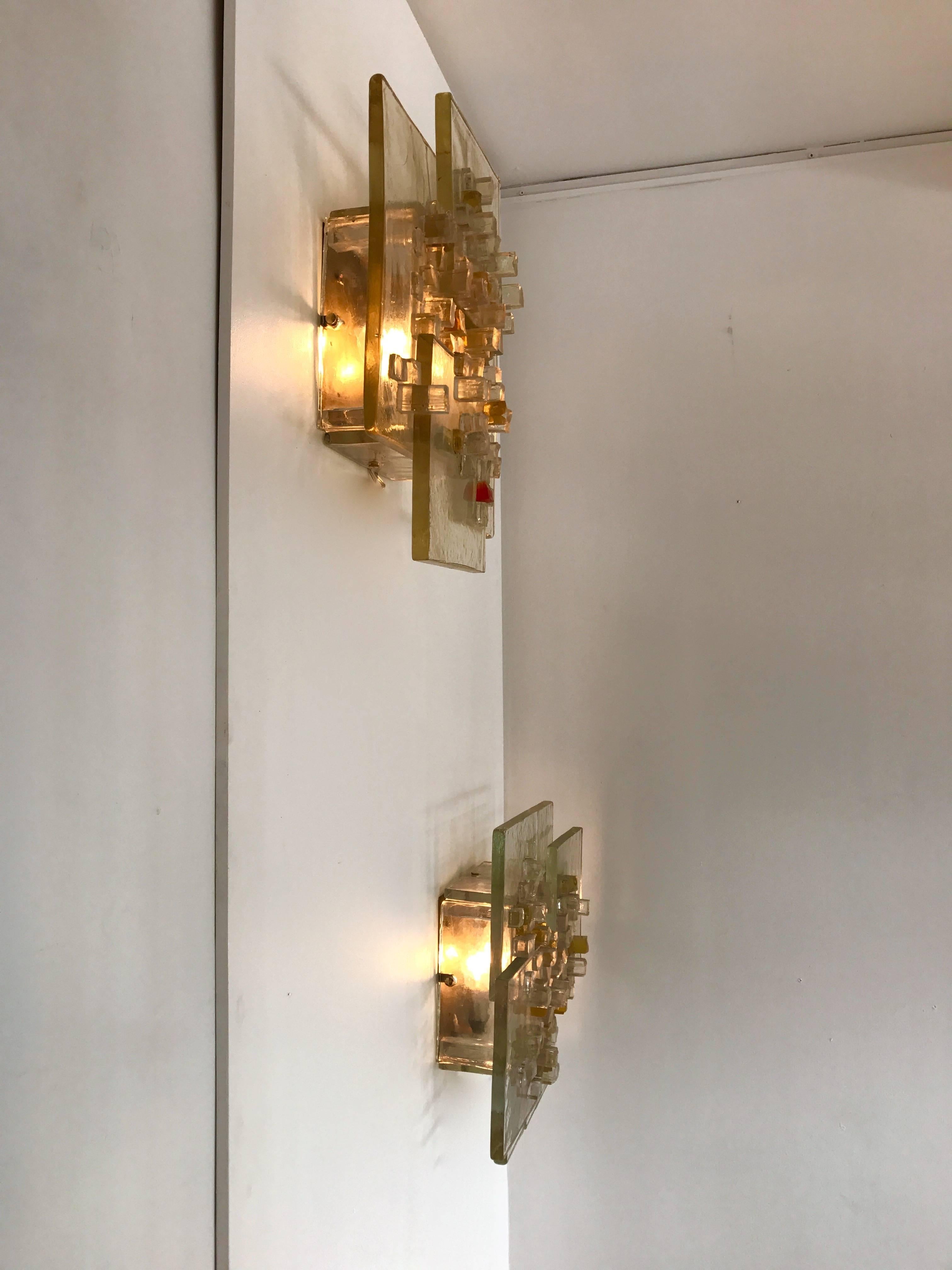 Pair of Sconces Pavo by Poliarte, Italy, 1970s In Excellent Condition In SAINT-OUEN, FR
