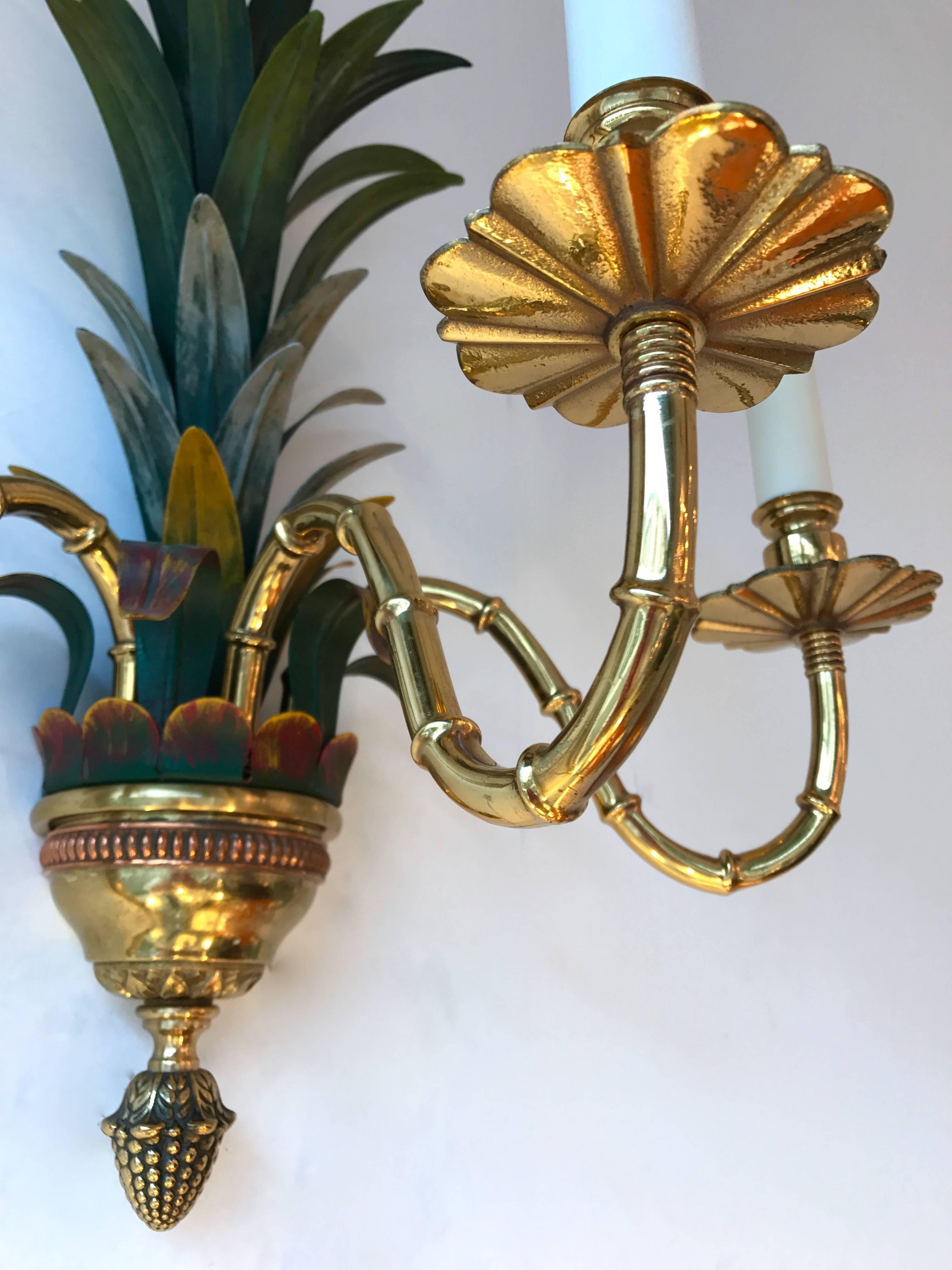 French Pair of Sconces by Maison Bagues, France, 1980s
