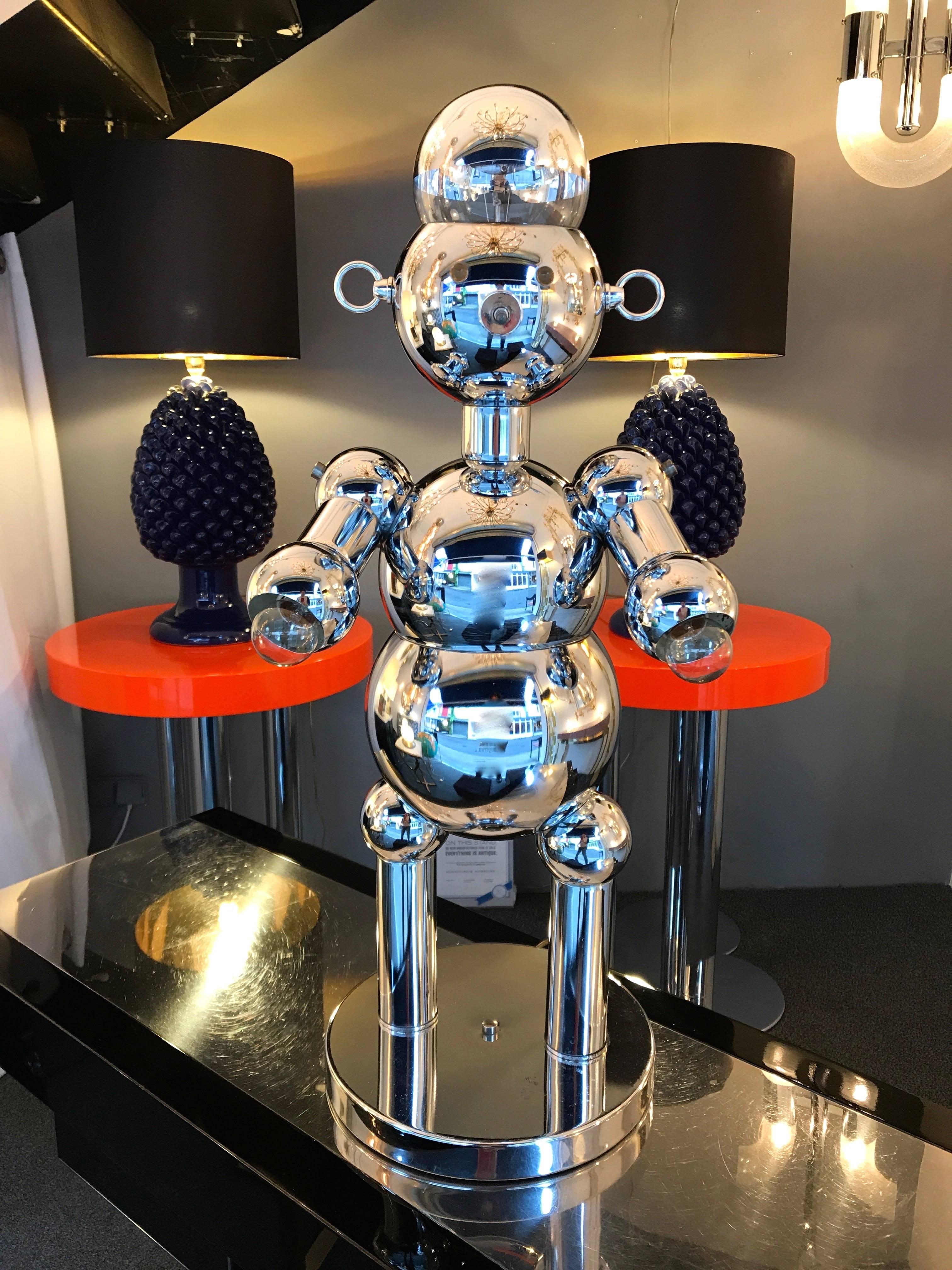 Metal Robot Lamp by Torino Lamp, USA, 1970s