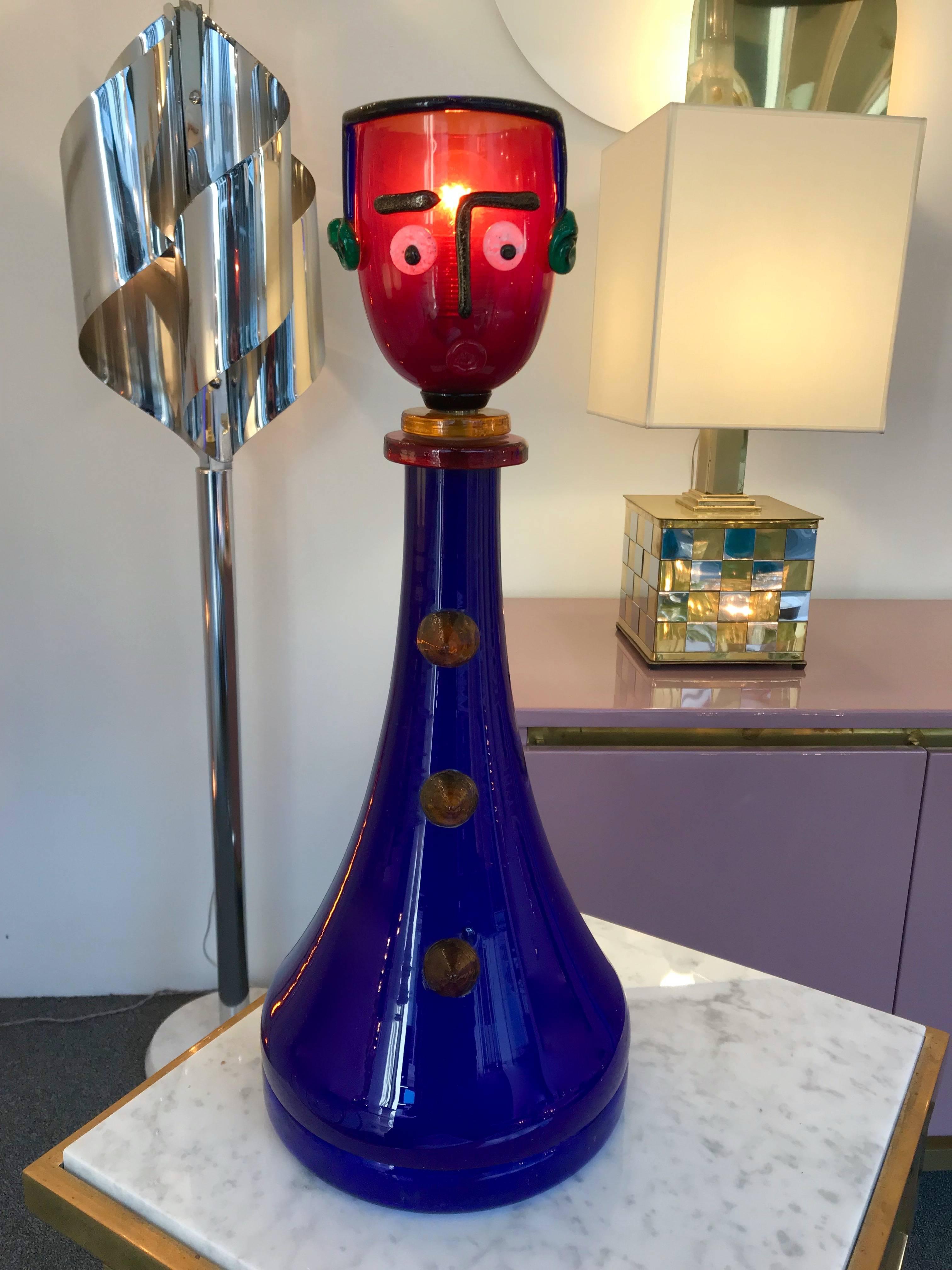 Pair of Character Lamps by Fratelli Toso Murano Glass, Italy, 1960s 1