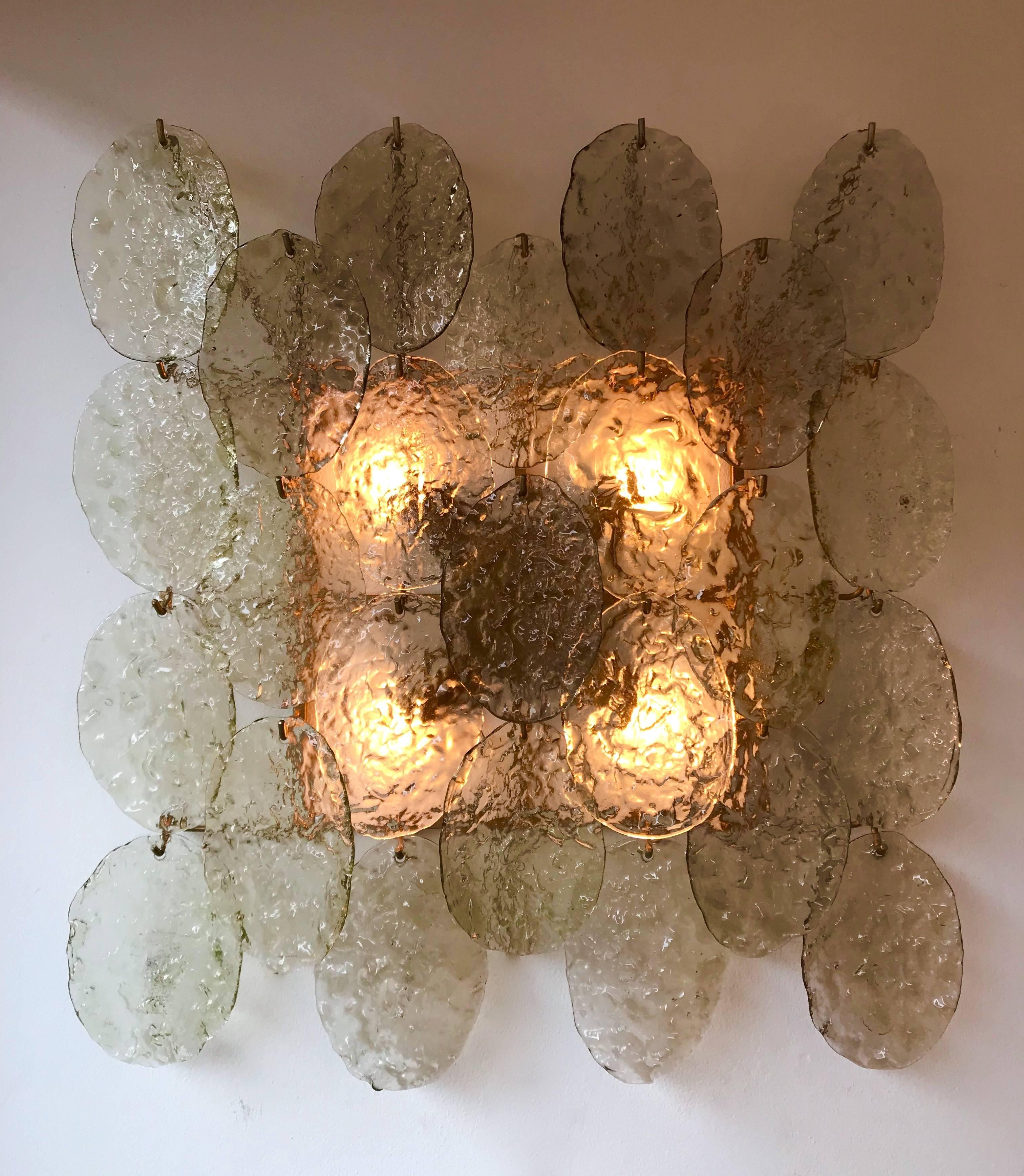 Pair of Sconces Murano Glass by Vistosi, Italy, 1970s In Excellent Condition In SAINT-OUEN, FR