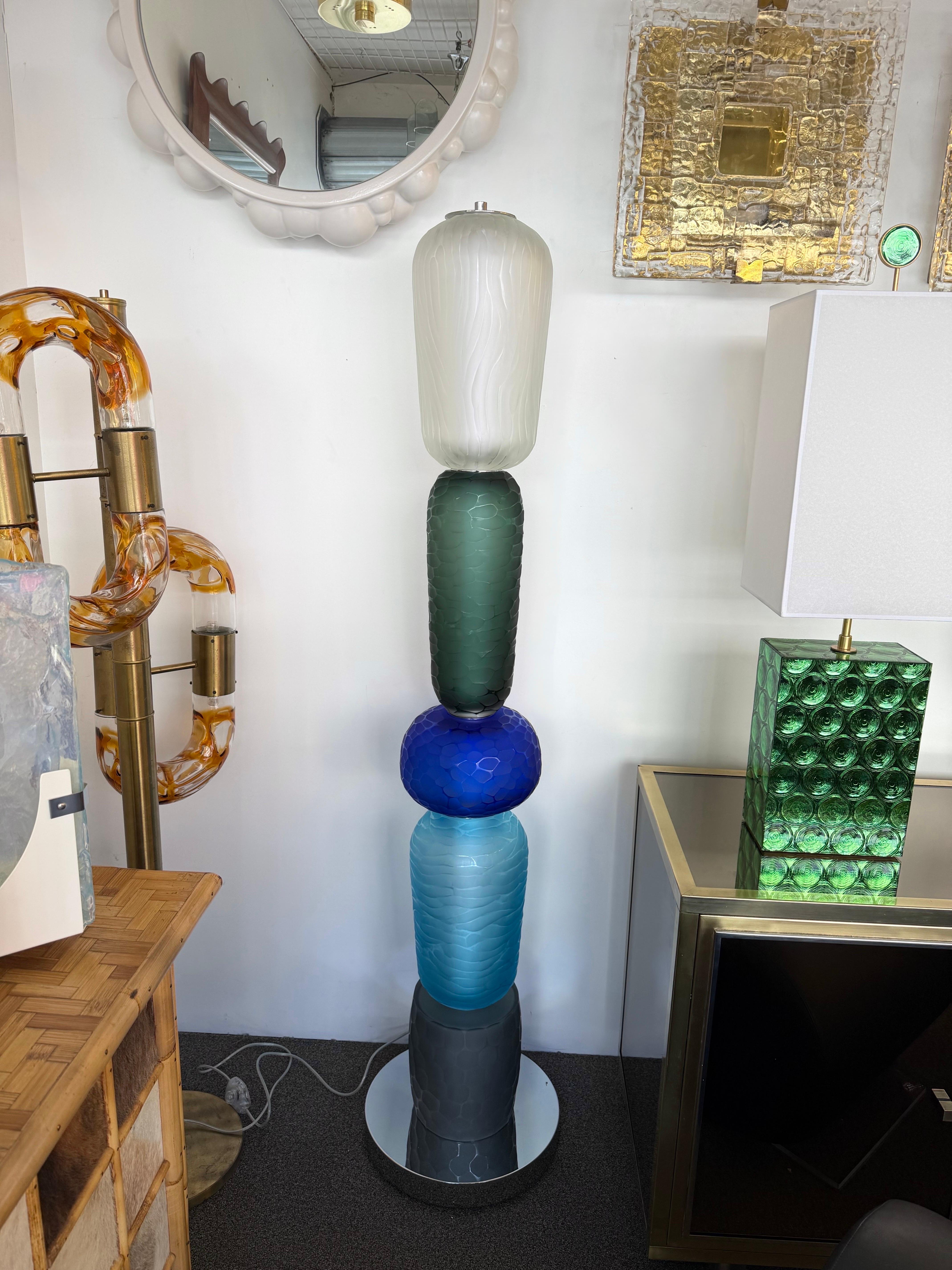 Große zeitgenössische Totem-Stehlampe aus Murano-Glas von Studio AD, Italien im Angebot 7