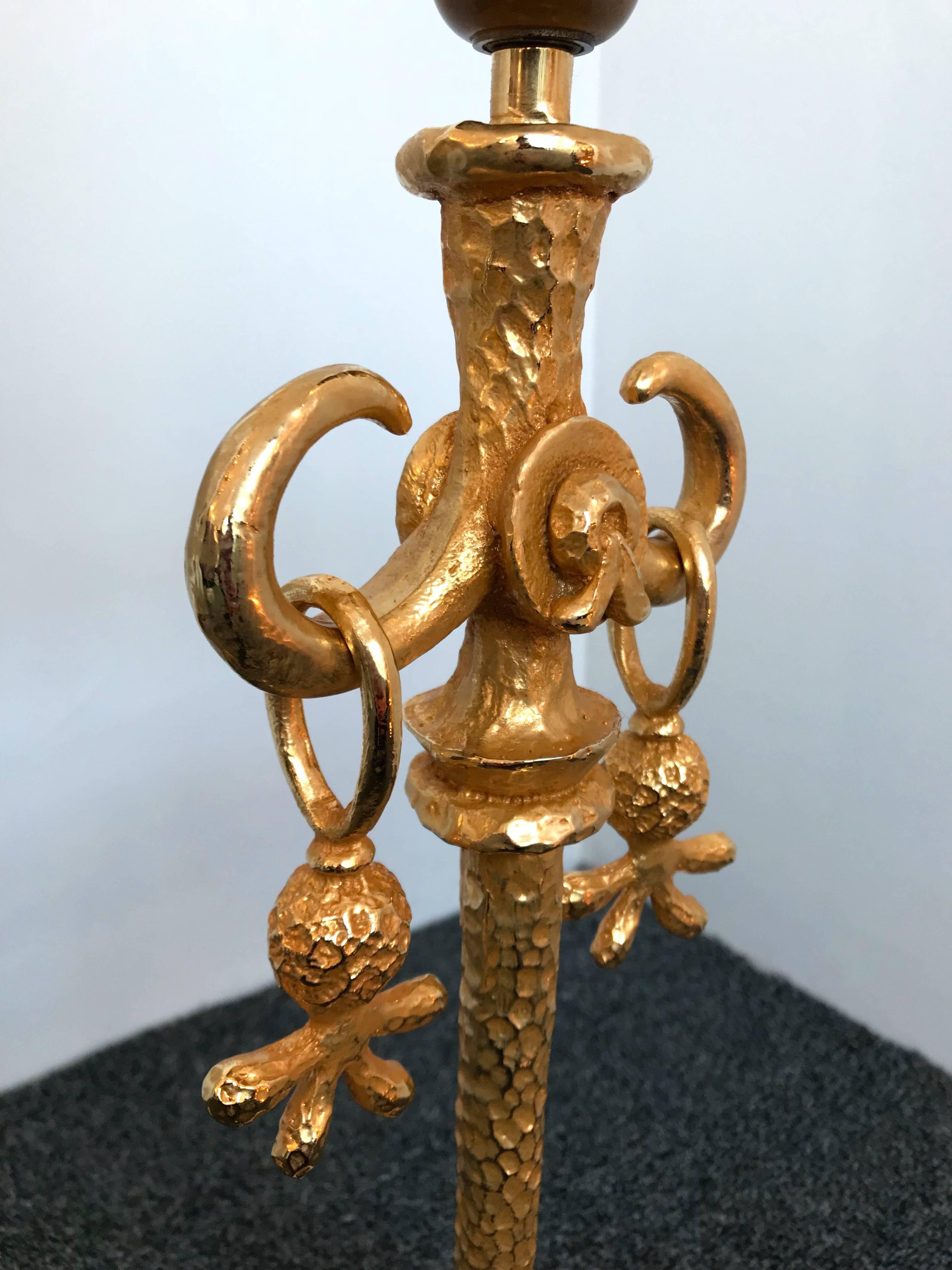 Pair of Gilt Bronze Lamps by Nicolas Dewael for Fondica, France, 1990s 1