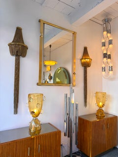 Pareja Contemporánea de Lámparas Macarrones Jarrón de Cristal de Murano, Italia