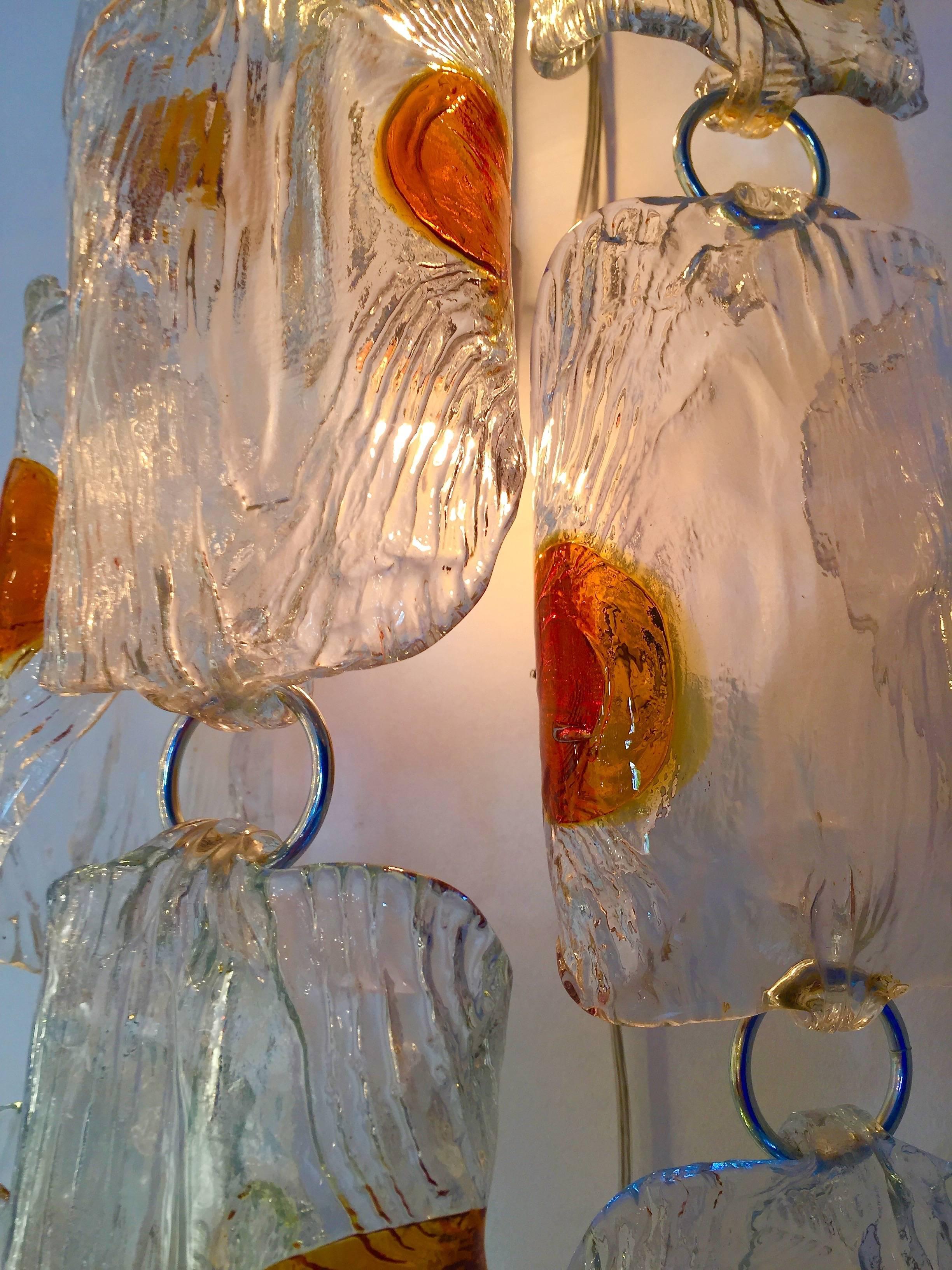 Pair of Sconces by Toni Zuccheri for Mazzega Murano. Italy. 1970s In Good Condition In SAINT-OUEN, FR