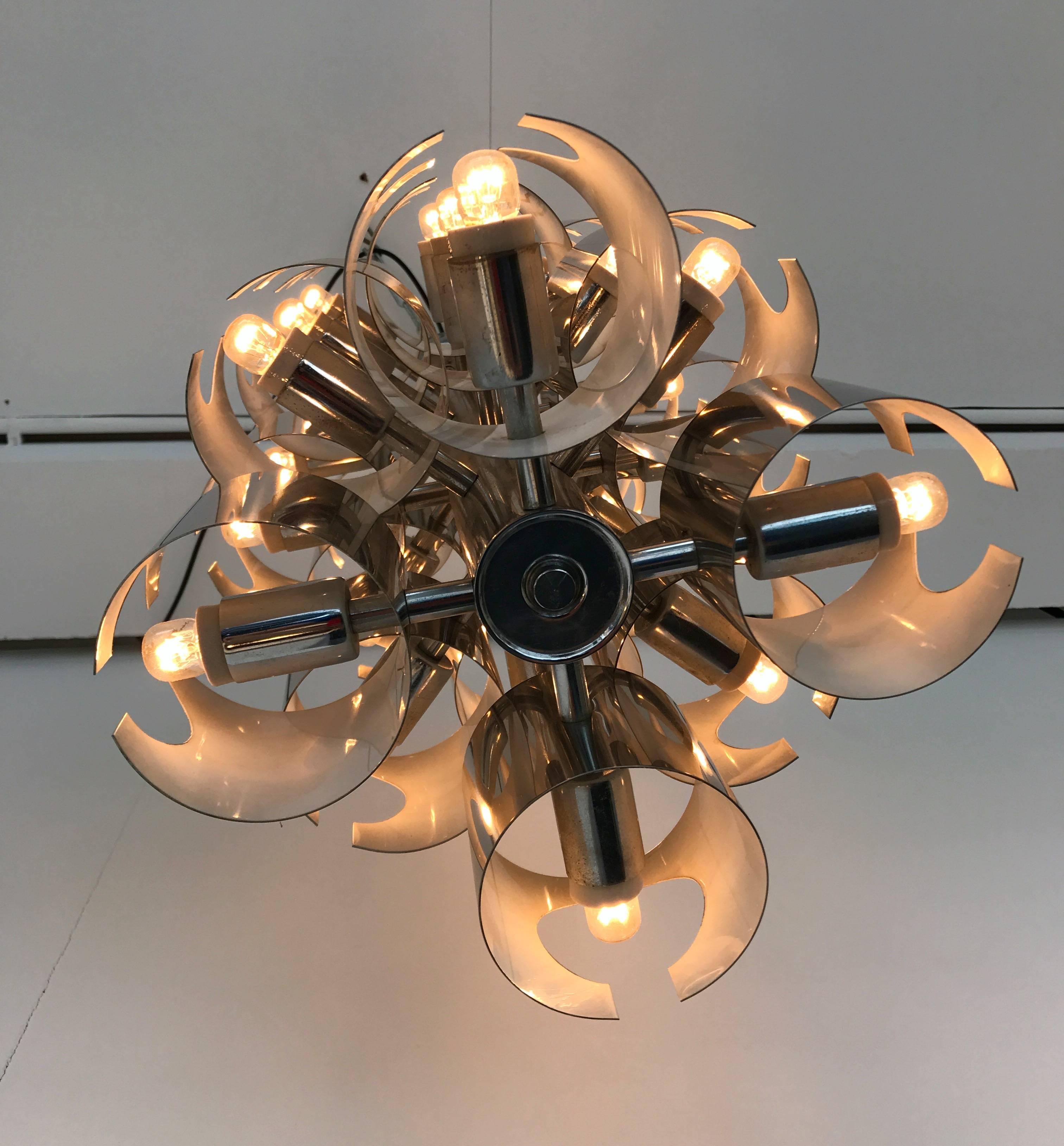 Space Age Chandelier by R. Fontana, Italy, 1970s