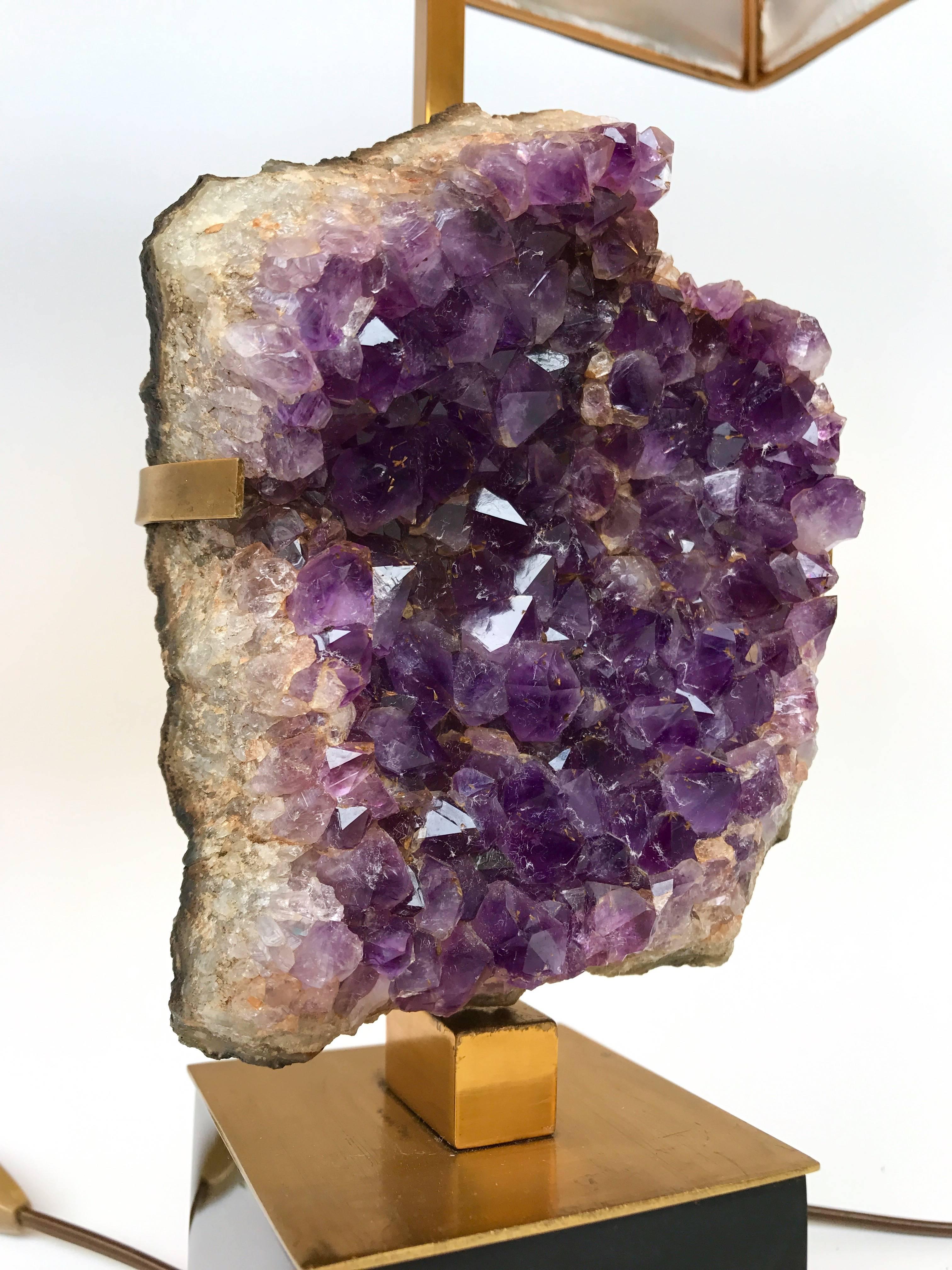 Pair of Lamps Neoclassical Crystal Amethyst, France, 1970s 2