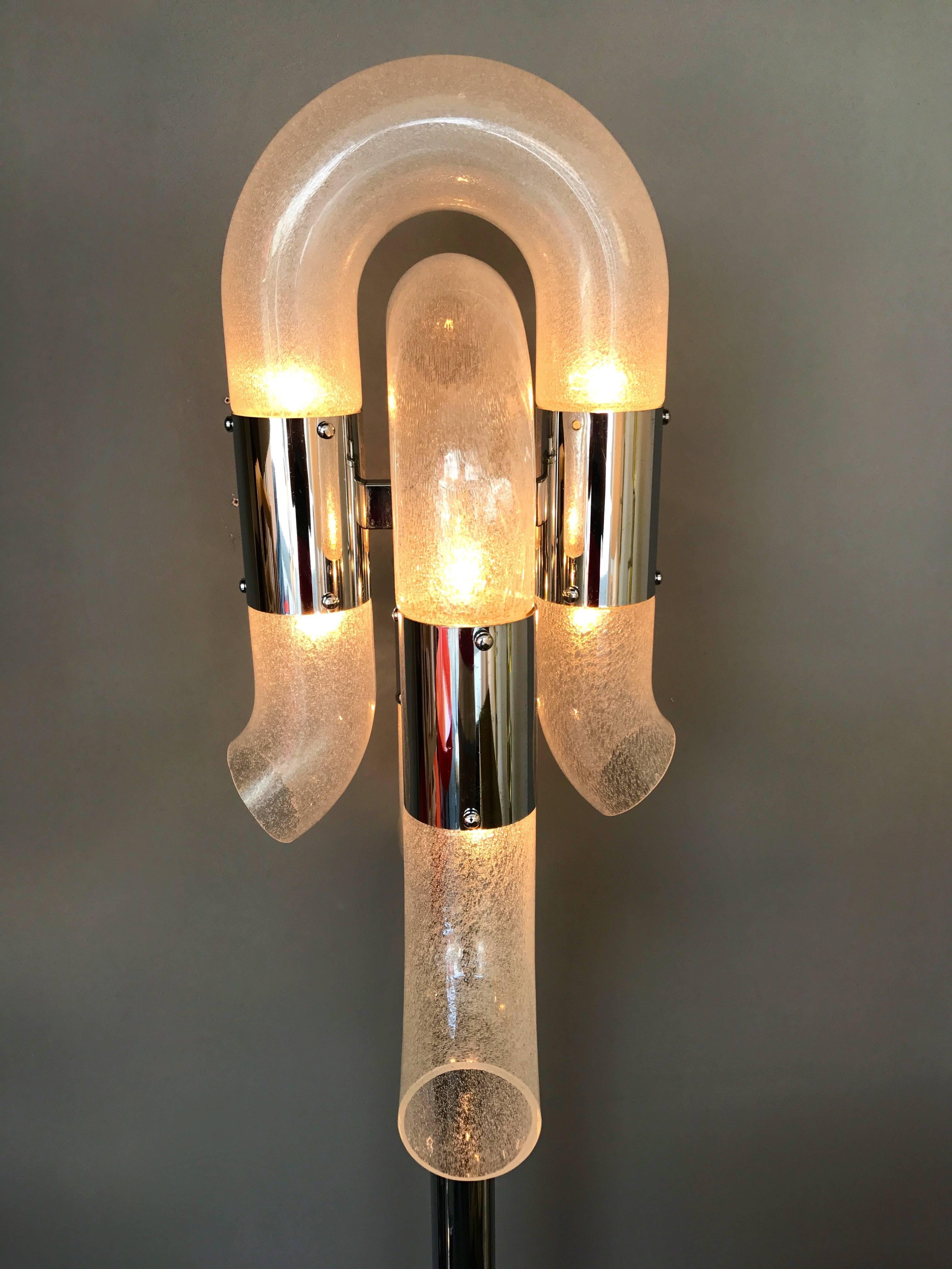 Floor Lamp by Aldo Nason for Mazzega Murano, Italy, 1970s In Excellent Condition In SAINT-OUEN, FR
