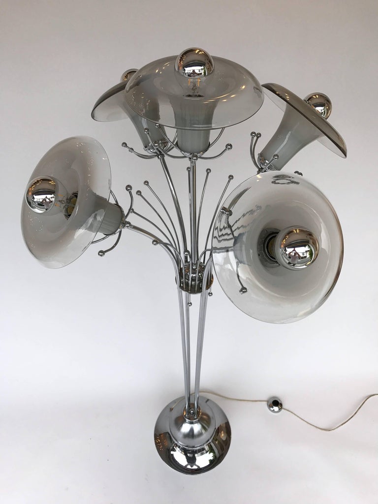 Space Age Floor Lamp Flower Murano Glass, Italy, 1970s For Sale