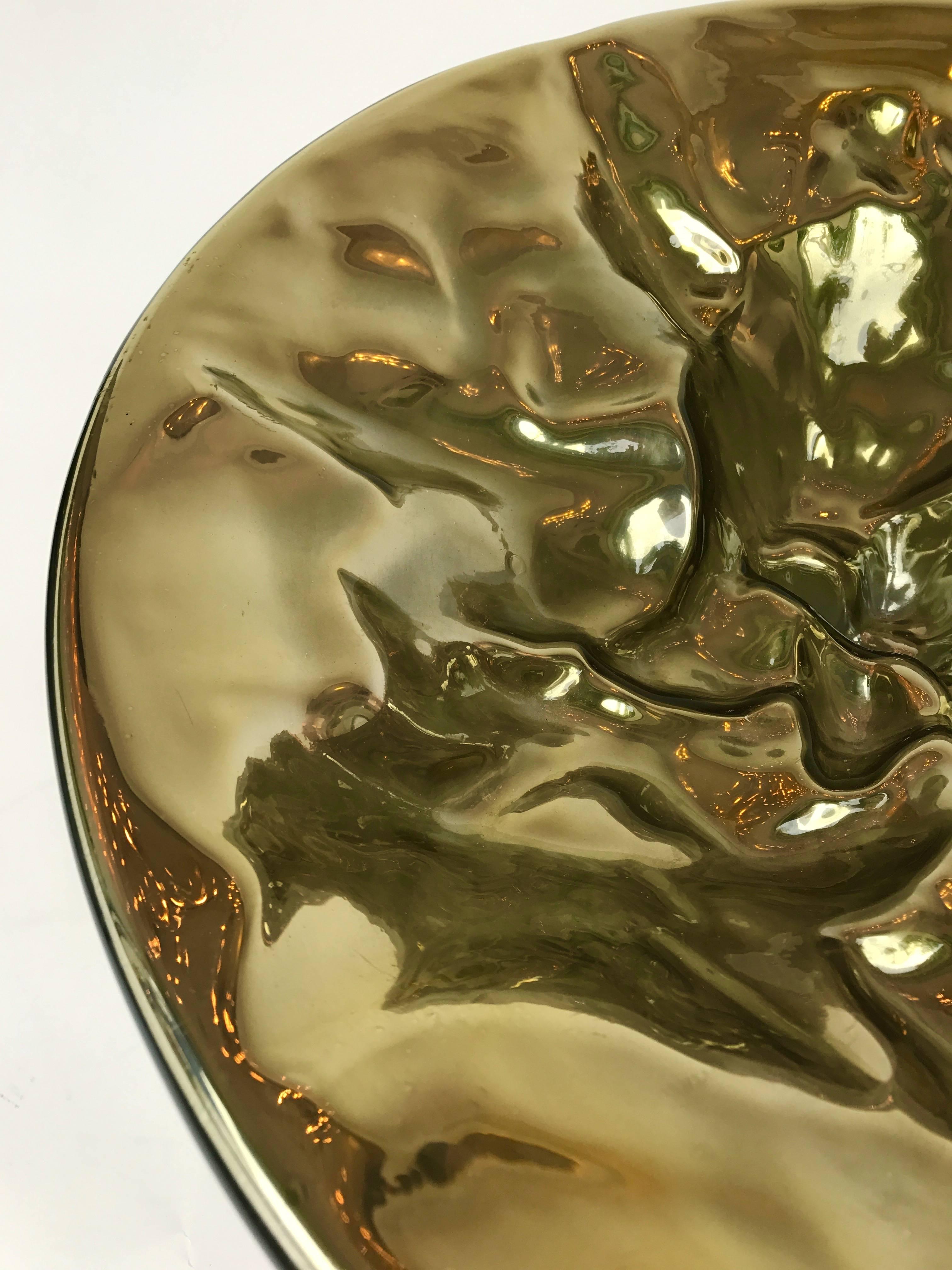 Bowl Lamp Gold Murano Glass by Carlo Nason, Italy, 1980s 1