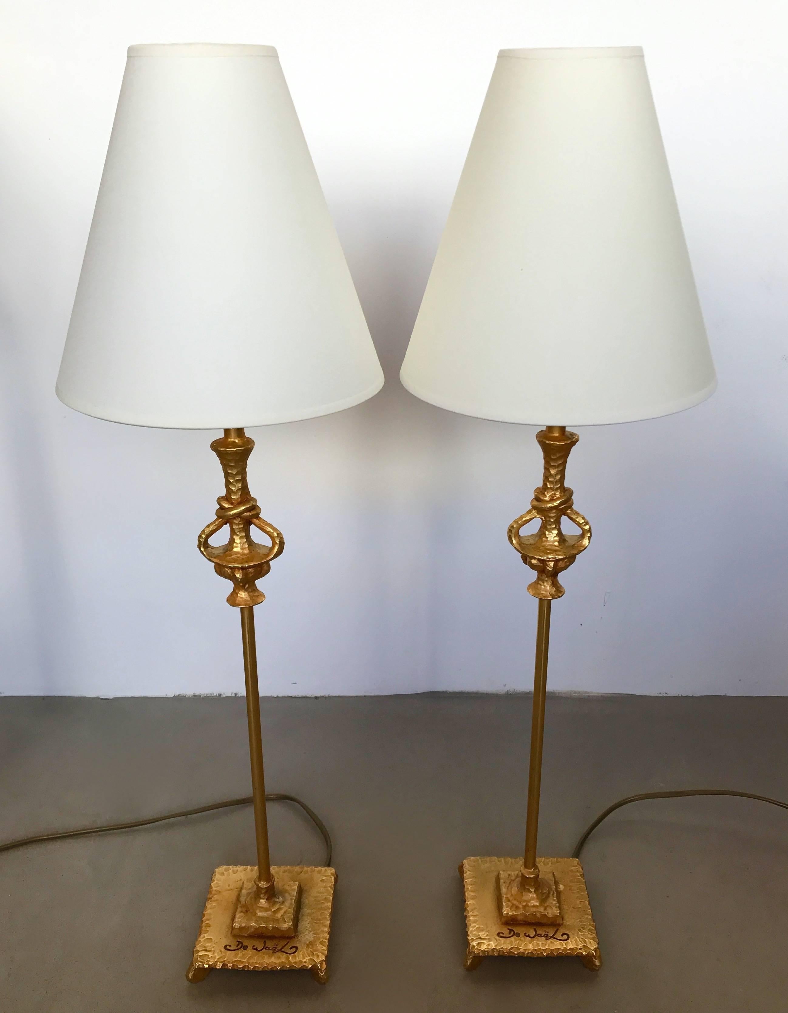 Pair of Bronze Lamps by Nicolas De Wael for Fondica, France, 1990s 2