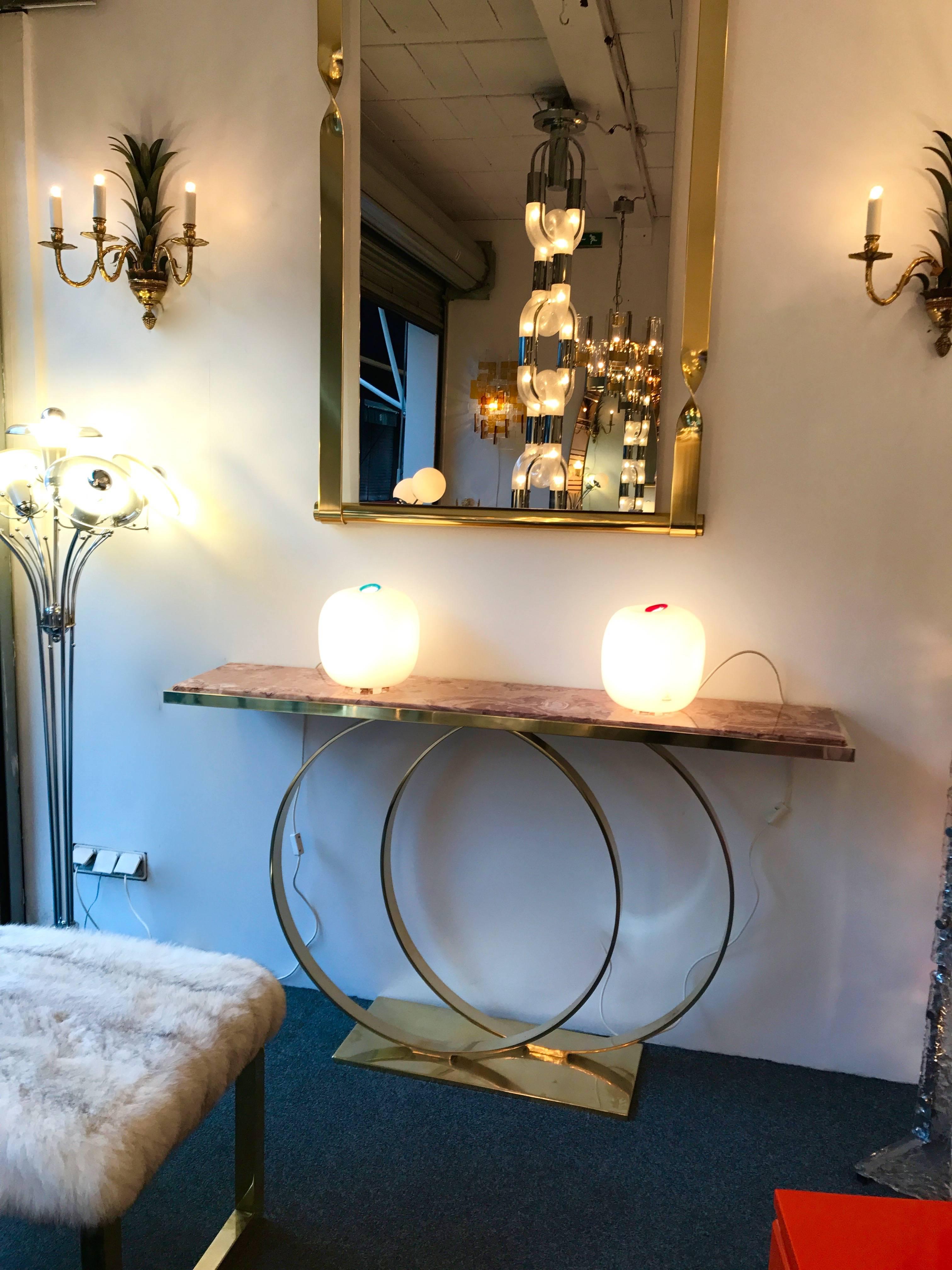 Contemporary Brass Console Two Circle, Italy 5
