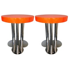 Pair of Side Table Clover Lacquered, Italy, 1970s