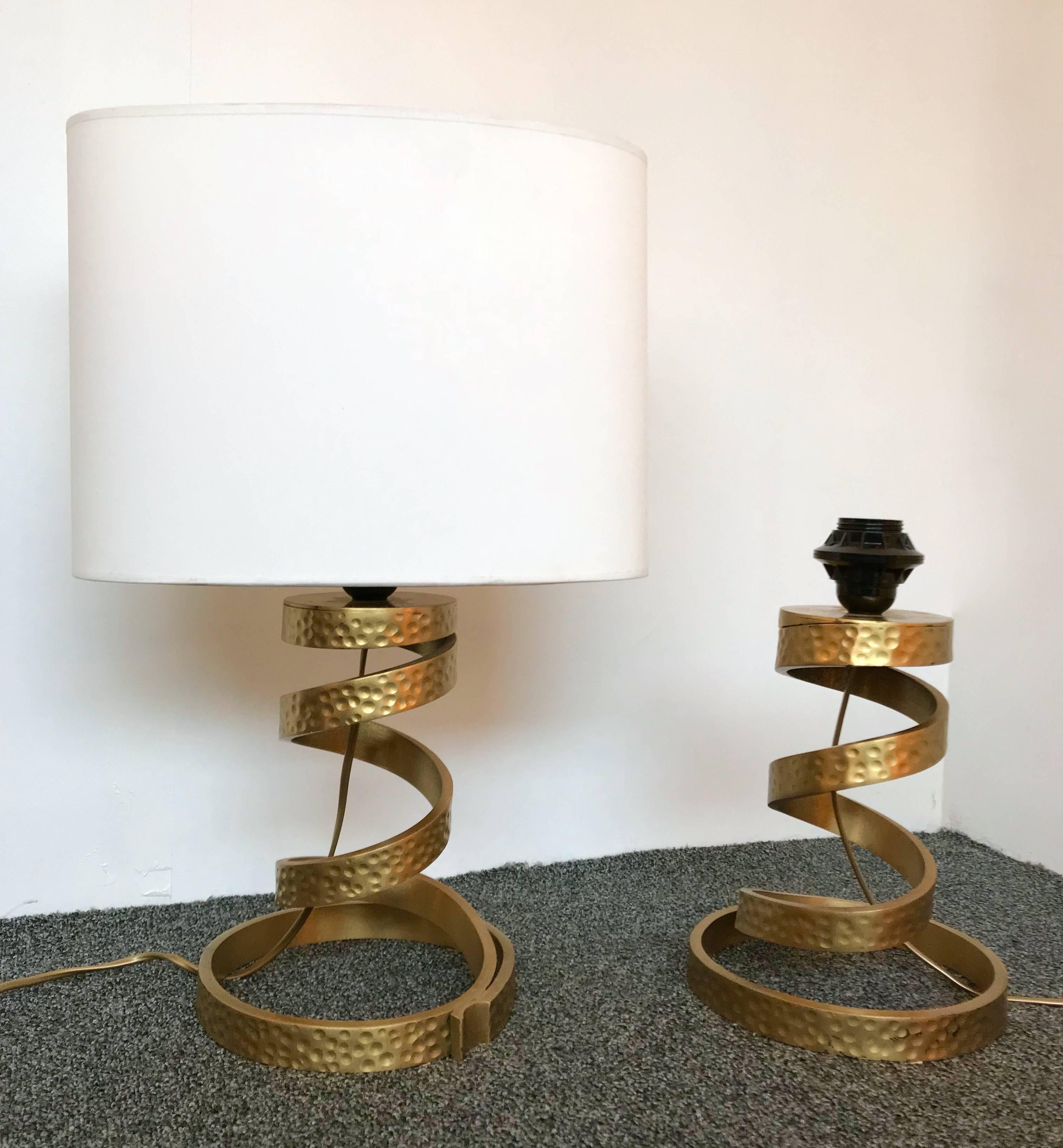 Pair of Brass Lamps by Luciano Frigerio, Italy, 1970s In Good Condition In SAINT-OUEN, FR