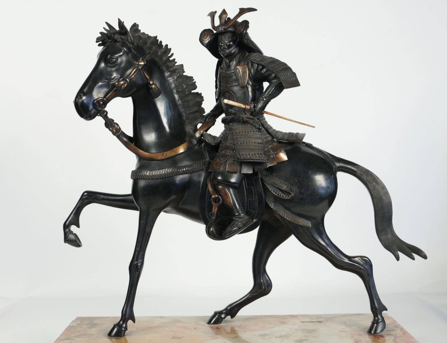 20th Century Samouraï on His Horse, circa 1900 For Sale