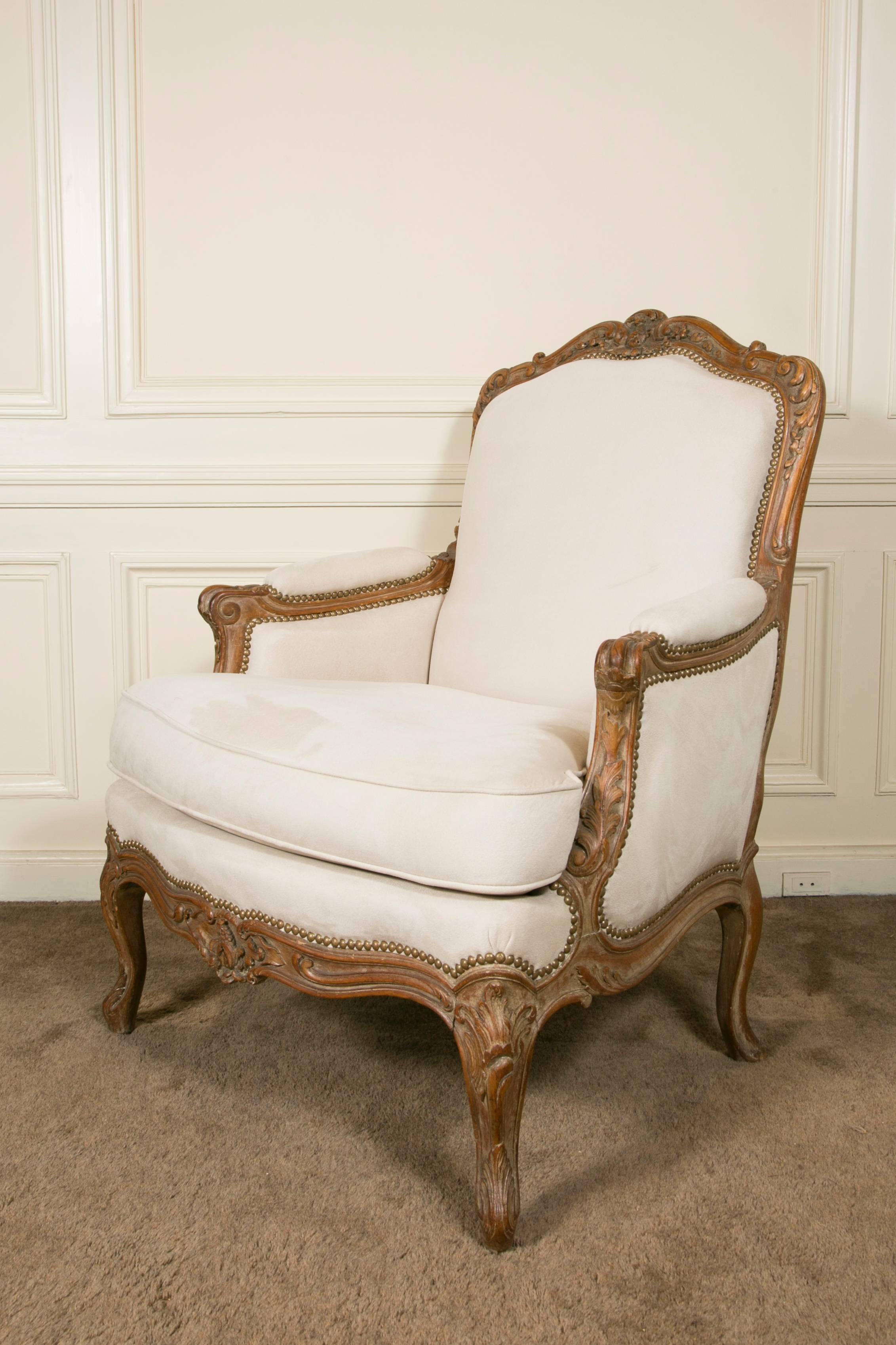 Louis XIV Pair of 19th Century Regence Style Bergere Armchairs