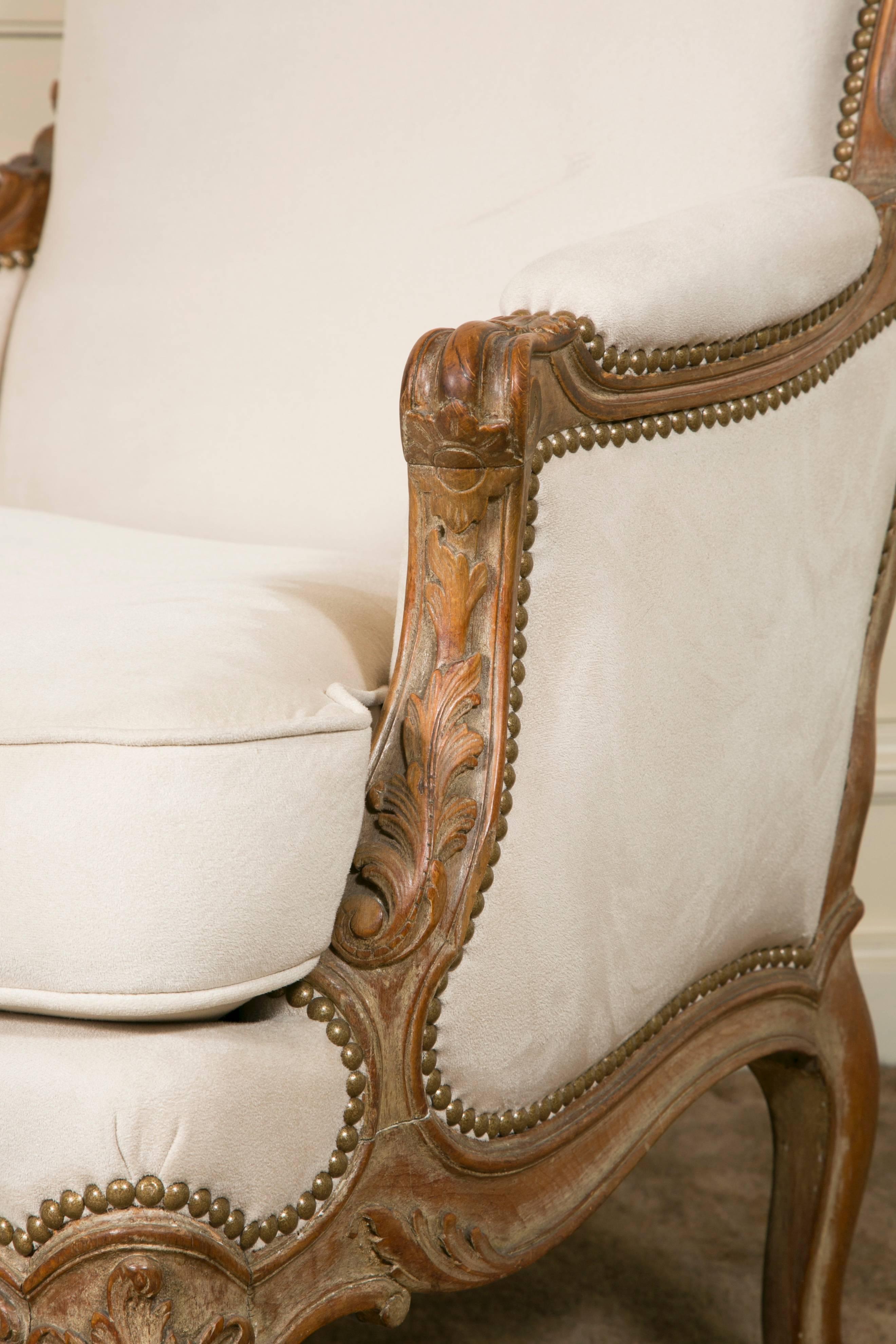 French Pair of 19th Century Regence Style Bergere Armchairs
