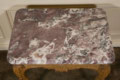 Pair of 19th Century French Regence Style Oak Marble-Top End Tables