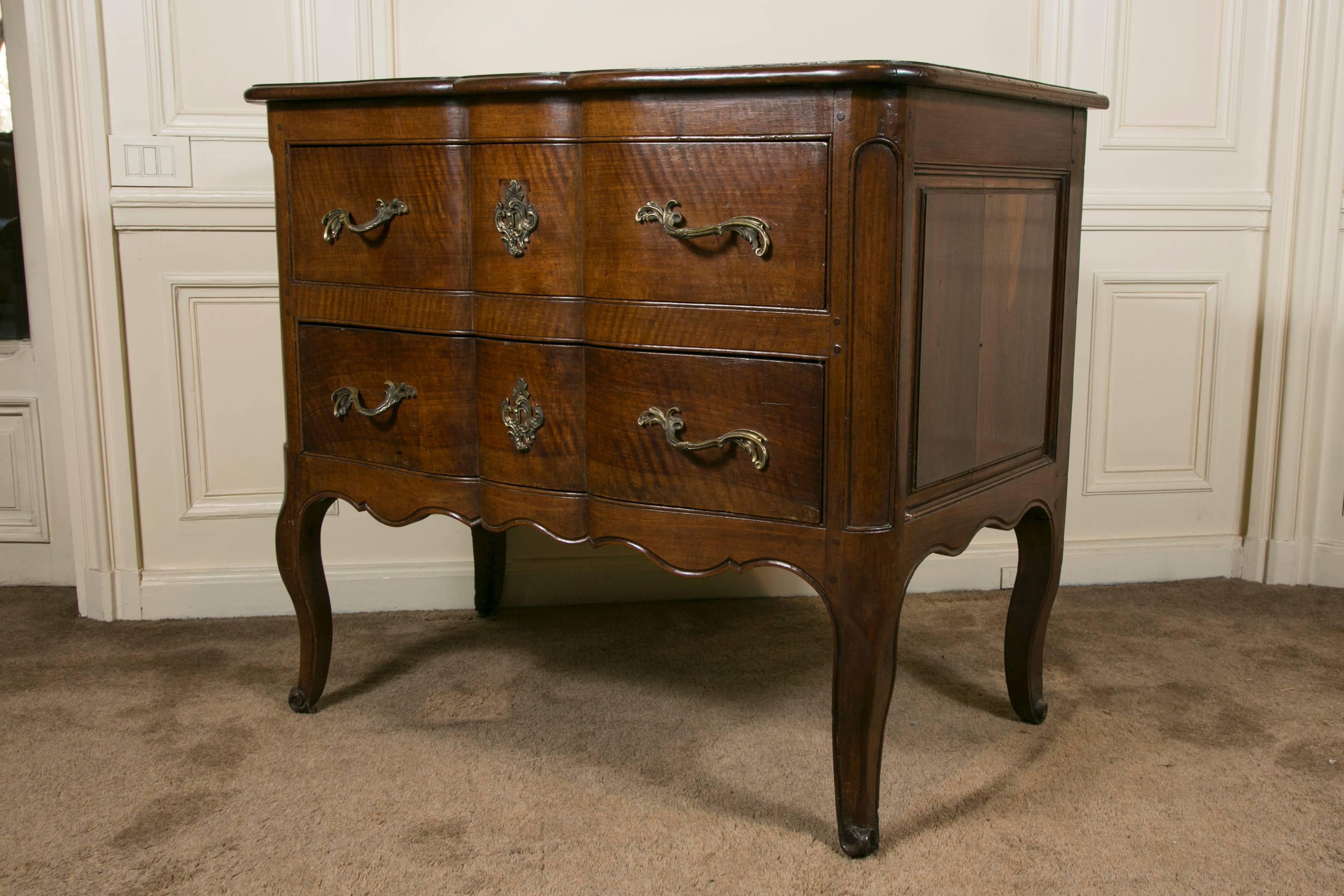 French Provincial 18th Century French Walnut Commode Two Drawers