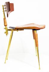 Flower of Life Series Vesica Chair Vril Solid Brass, Three-Way Flute Adjustable