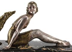 Art Deco Gilt Bronze and Silvered Sculpture by Dimitri Chiparus