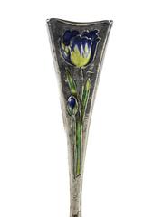 Sterling Silver Bud Vase with Enameled Tulips by Gorham Mfg. Co, 1897