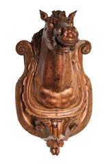 Life Size Carved Wood Wall Relief of a Horse, circa 1900