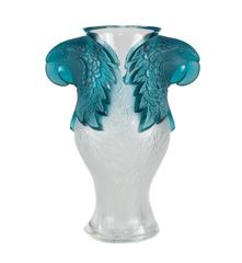 Limited Edition French Art Glass "Macaw" Vase by Lalique, France
