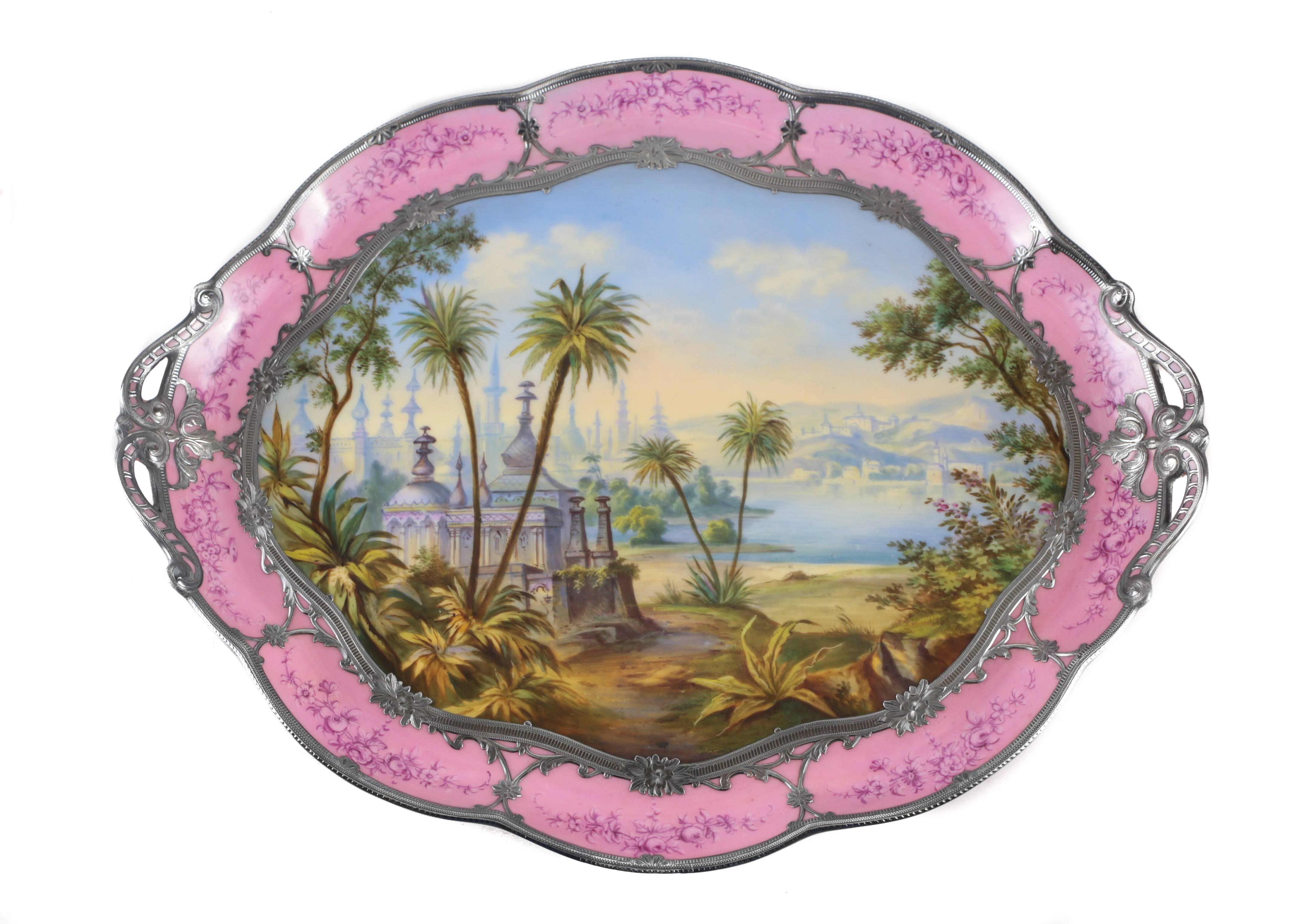 19th Century French Sevres Style Topographical Tête-à-Tête 1