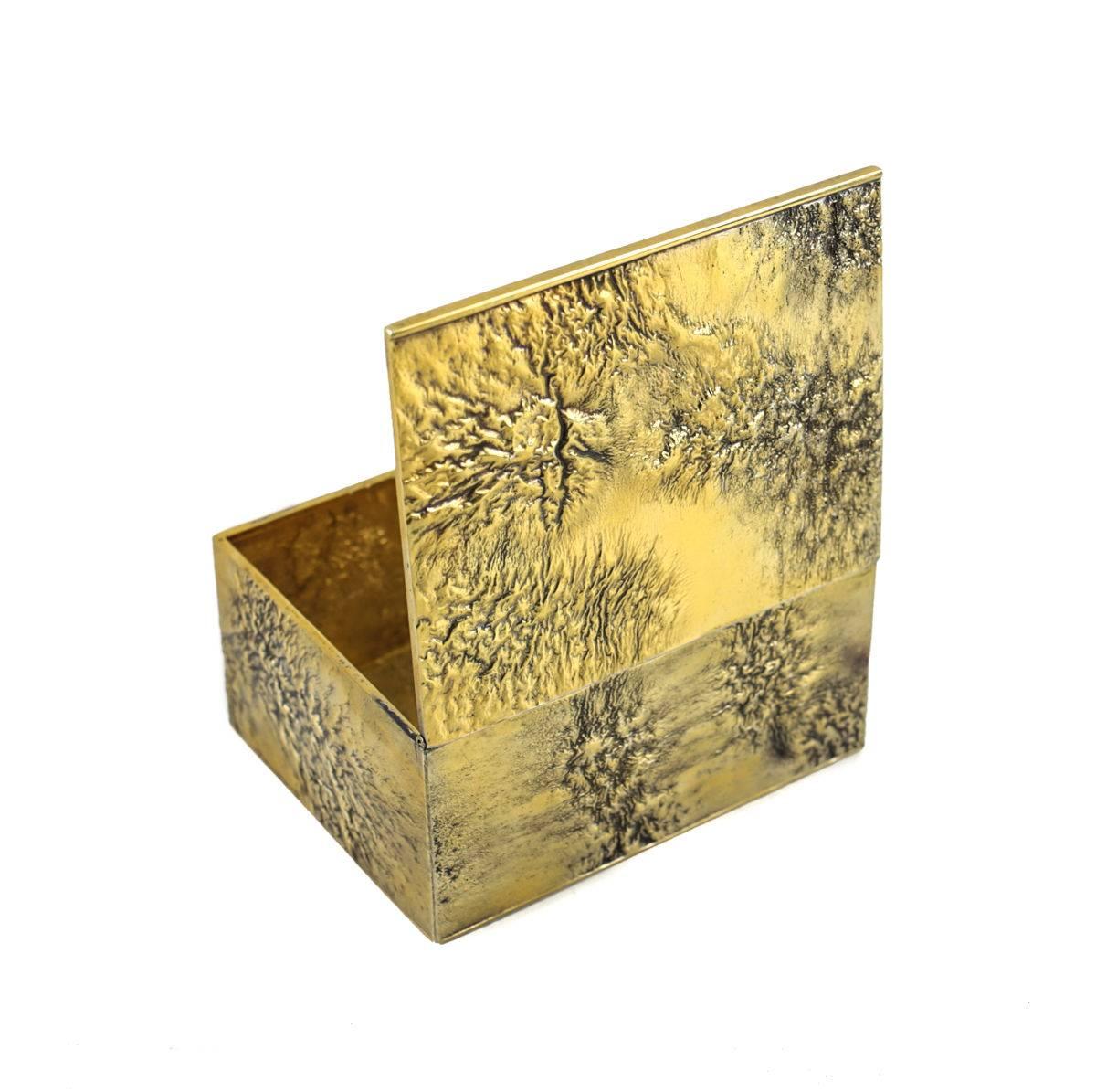 Italian Gilt Sterling Silver Keepsake Holder Box Retailed by Tiffany & Co. For Sale