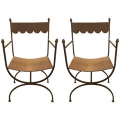 Wrought-Iron Garden Armchairs