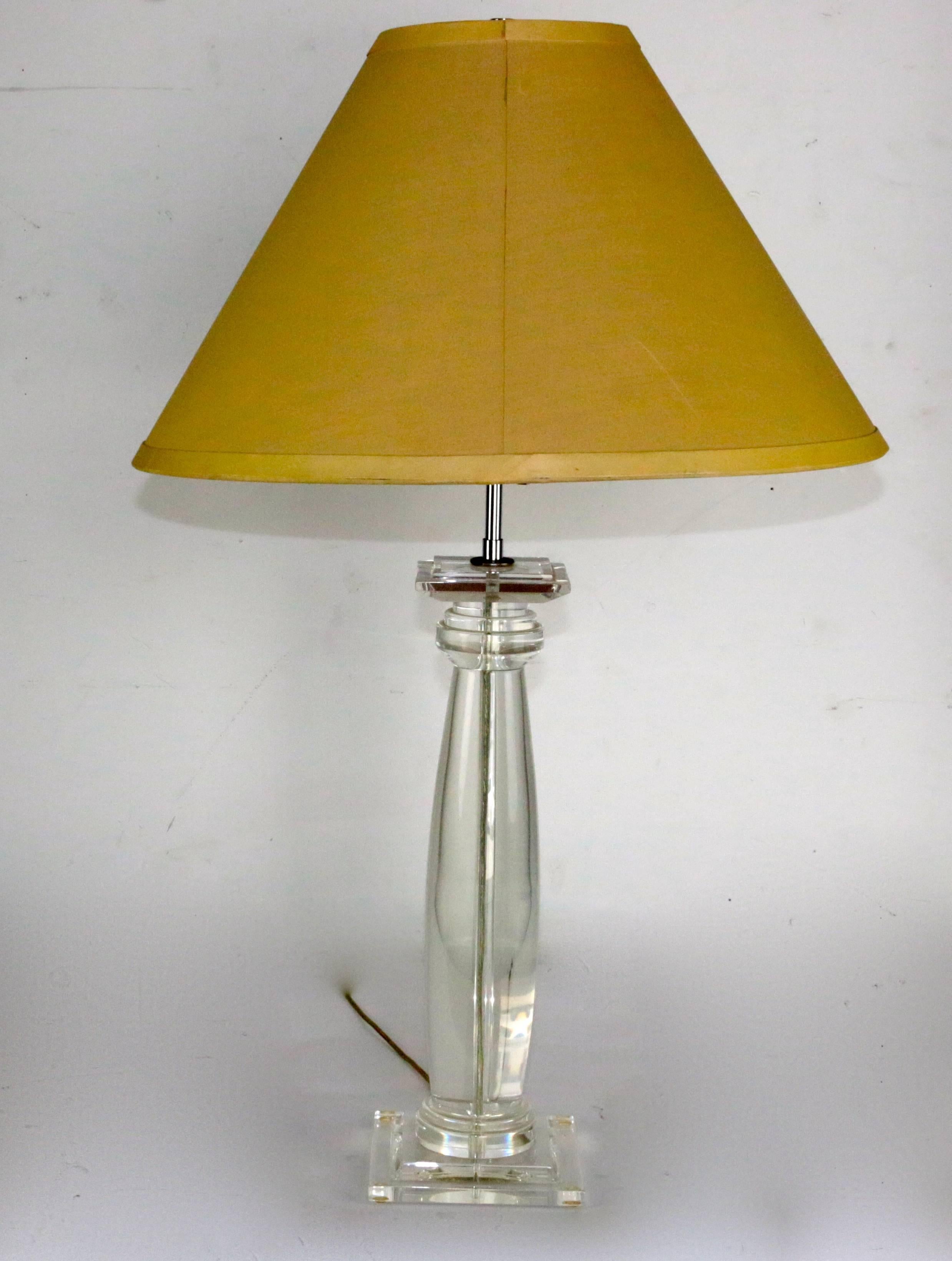 American Shirly Ritts Lucite Table Lamp For Sale