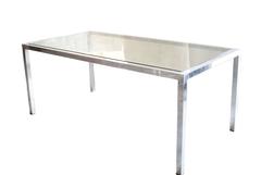 Vintage Chrome Glass Dining Table and Chairs by Virtue Brothers