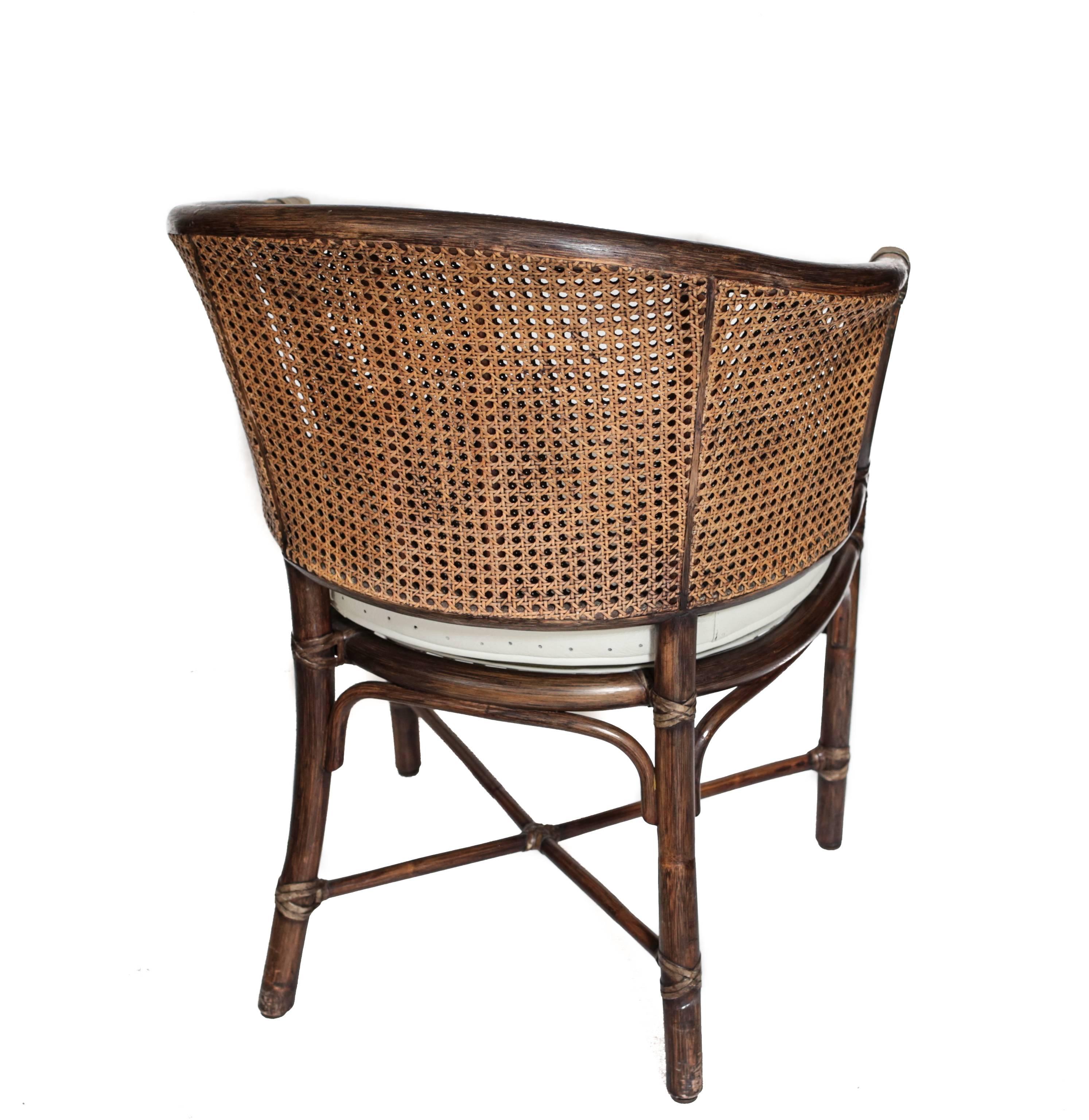 American Vintage Bamboo and Rattan Table and Chairs by McGuire