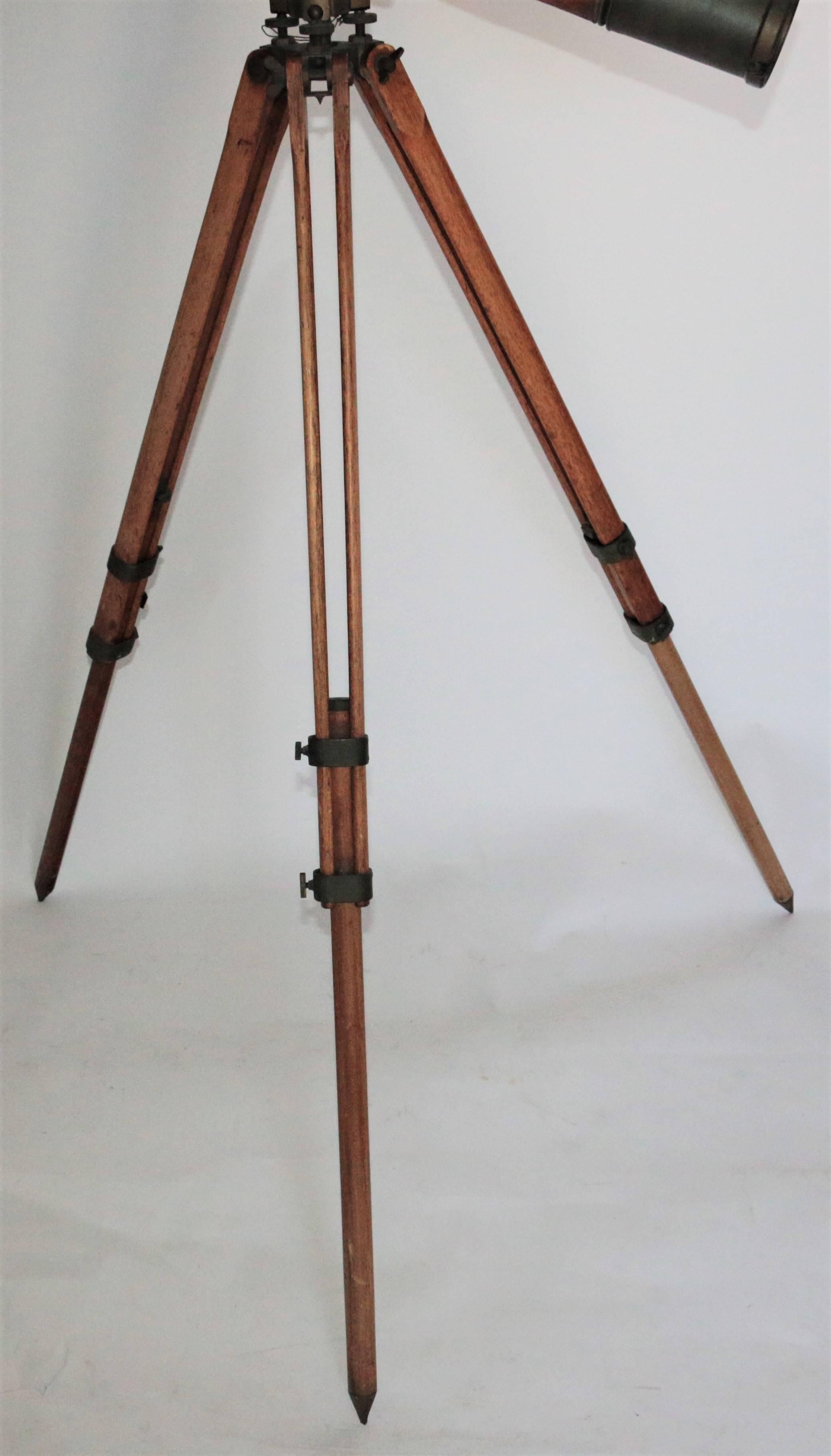 20th Century Vintage Brass and Leather Ottway London Telescope
