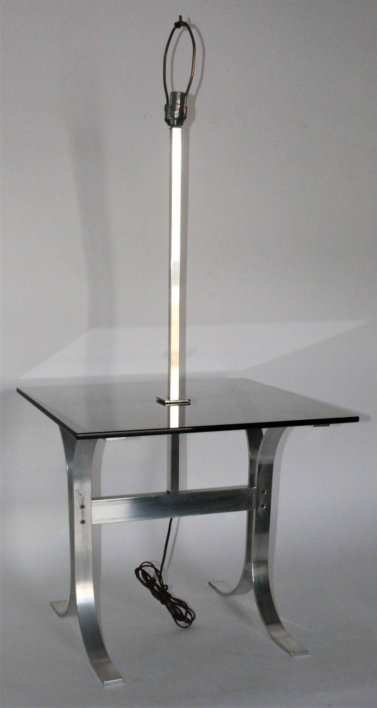 Mid-Century Modern Side Table with Built in Lamp For Sale ...