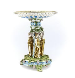 Pair of German Large Porcelain Figural Bacchantes