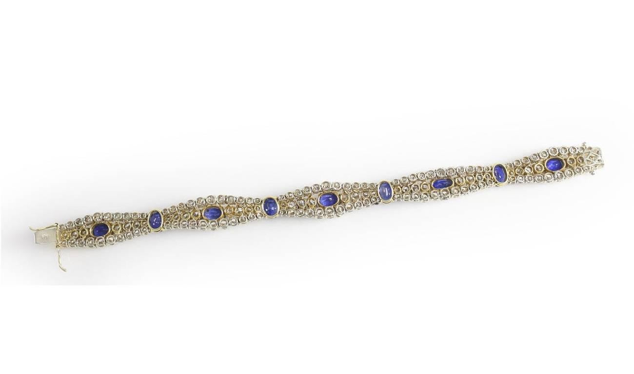18-Karat Yellow Gold and Sapphire Bracelet For Sale 1