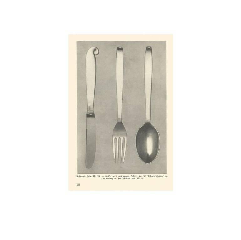 Five-Piece Flatware Service for Eight by Evald Nielsen Danish Silver, Pattern 29 For Sale 1