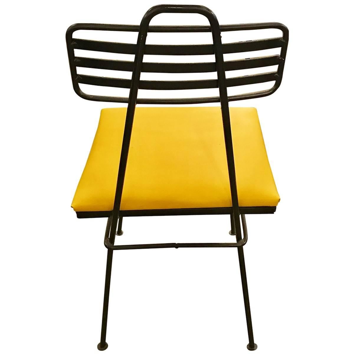 Italian set of 4 Midcentury Bent Iron Dining Chairs