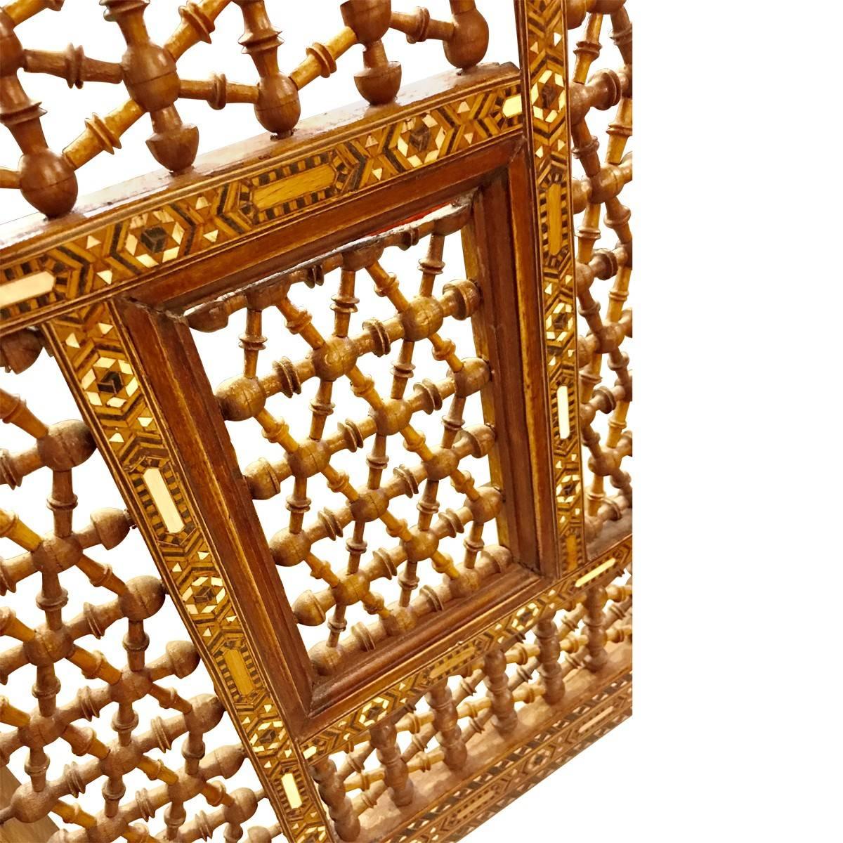 Hand-Crafted Moroccan / Syrian Moorish Inlaid Chairs, Pair
