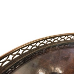 French Antique Inlayed Bronze Top Bouillotte Table