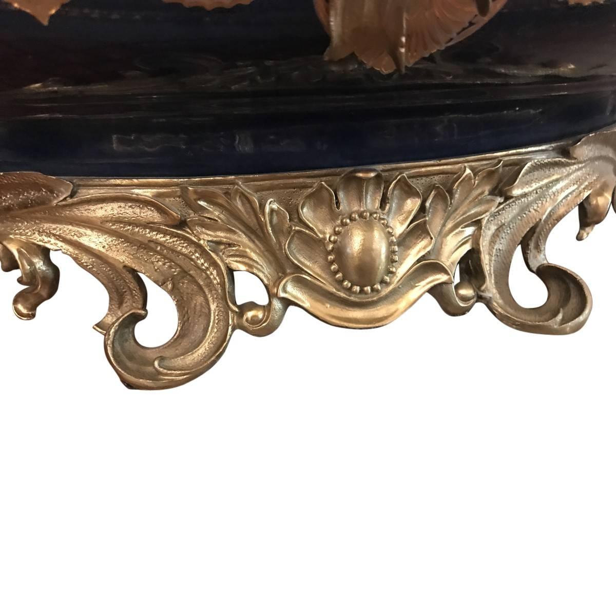 19th Century Louis XVI Style Gilt Bronze-Mounted Porcelain Centre Bowl