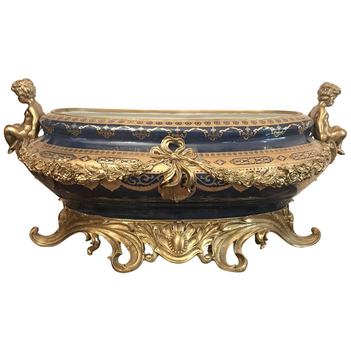 Louis XVI Style Gilt Bronze-Mounted Porcelain Centre Bowl