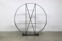 Industrial Steel Open Shelving Room Divider Round Store Display