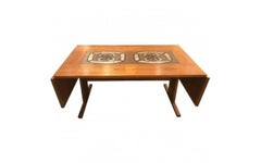Gangsø Møbler Danish Teak Tile Top Drop-Leaf Dining Table